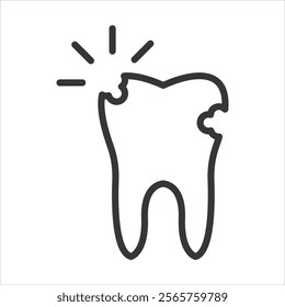 Dental Caries Icon Vector Illustration Outline Style