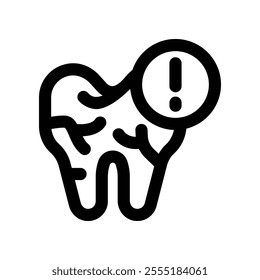 dental caries icon. vector line icon for your website, mobile, presentation, and logo design.
