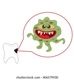Dental caries vector illustration