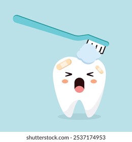 Dental a cartoon tooth cute vecter mascot medicine