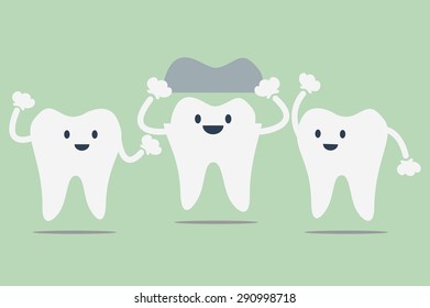 dental cartoon vector, dental crowns