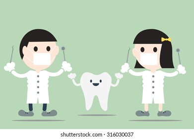 Dental Cartoon Vector Dentist Happy Teeth Stock Vector (Royalty Free ...