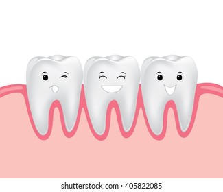 Dental Cartoon Vector, Teeth With Gum