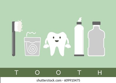 dental cartoon vector, tooth best friend - funny teeth family