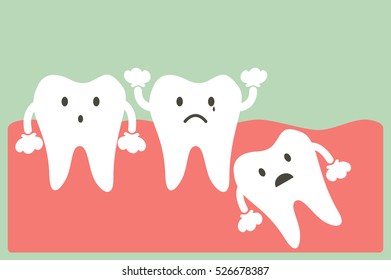 dental cartoon vector, wisdom tooth