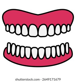 Dental Cast filled outline isolated on white