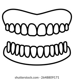 Dental Cast outline icon isolated on white 