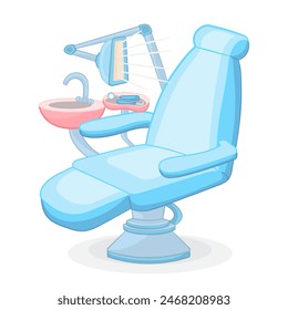 Dental chair in cartoon style for banner or poster design for dental clinic