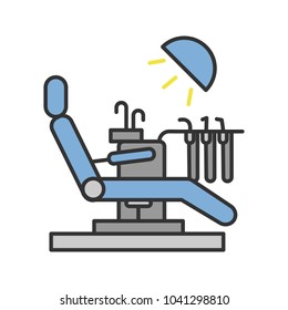 Dental Chair Color Icon. Isolated Vector Illustration