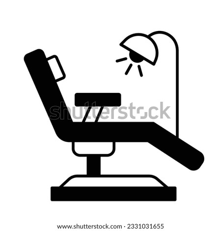 Dental chair Glyph Vector Icon that can easily edit or modify

