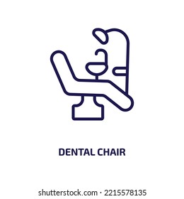 dental chair icon from dentist collection. Thin linear dental chair, medicine, toothbrush outline icon isolated on white background. Line vector dental chair sign, symbol for web and mobile