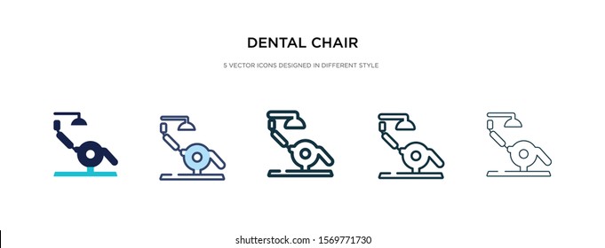 dental chair icon in different style vector illustration. two colored and black dental chair vector icons designed in filled, outline, line and stroke style can be used for web, mobile, ui