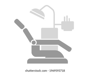 Dental chair icon on a white background. Dental equipment. Vector flat Medical symbol for dental and orthodontics clinic.
