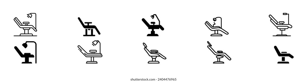 Dental chair icon, Dental Chair Related Vector Glyph Icon. Dental Chair sign, Dentist care, orthodontics line icon. Dental care equipment sign, Sitting in dentist chair icon