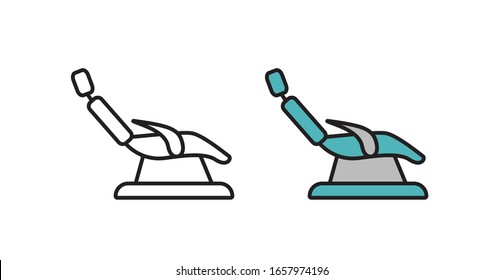 Dental Chair Icon. The Symbol Of The Medical Items. Vector Illustration In Flat Style.