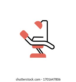dental chair icon vector illustration modern style design. isolated on white background