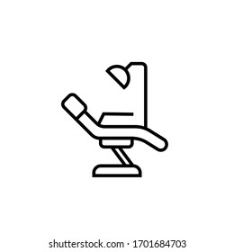 dental chair icon vector illustration outline style design. isolated on white background