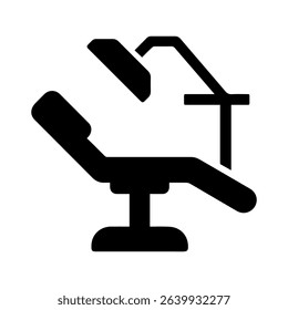 Dental chair icon vector illustration Symbol of oral treatment and patient care minimalistic illustration