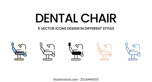 Dental Chair icons set vector stock illustration