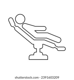 Dental chair line icon black vector illustration