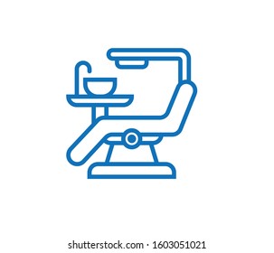 Dental Chair Line Icon Vector Isolate Blue Version