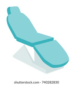 Dental chair. Medical furniture. Vector cartoon illustration isolated on white background.