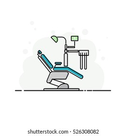 dental chair modern icon. dental chair flat style. dentist equipment. dental clinic. medical icon.  