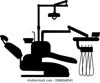 dental chair silhouette black vector