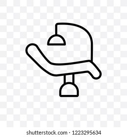 Dental chair vector linear icon isolated on transparent background, Dental chair transparency concept can be used for web and mobile