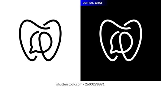 Dental chat logo. Doctor, communication, contact, clinic. Icon symbol design template EPS 10.	
