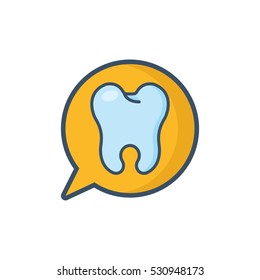 Dental Chat Vector Logo Design Template Element