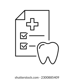 Dental check up line icon, stomatology and dental, magnifying sign vector graphics, isolated on white background. vector illustration