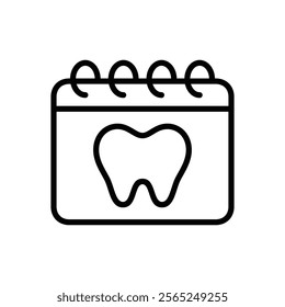 dental check up schedule icon line vector design with trendy style