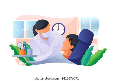 Dental Checkup Appointment Vector Concept Illustration, Suitable for web landing page, ui, mobile app, editorial design, flyer, banner, and other related occasion