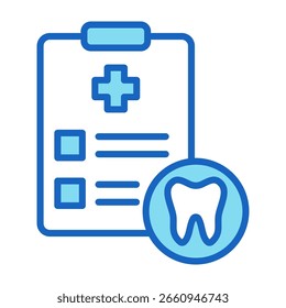 Dental Checkup Symbol Blau Vektorgrafik