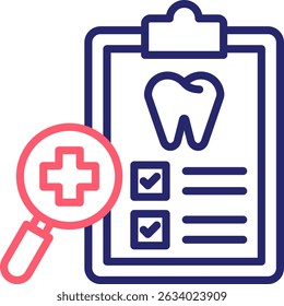 Ilustración vectorial de color del icono de la revisión dental
