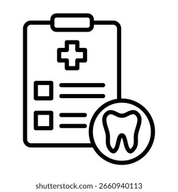 Dental Checkup Icon Line Vector Illustration