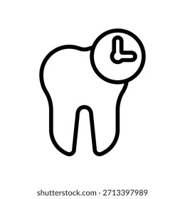 Icono de chequeo dental, Vector de línea