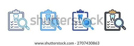 Dental Checkup Icon, Multi Styles Icon Set