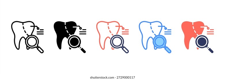 Dental Checkup Symbol Set Multiple Style Collection