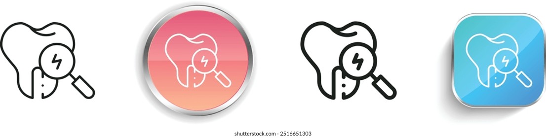 dental checkup icon. Thin Linear, Regular and Button Style Design Isolated On White Background