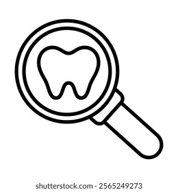 Dental checkup icon vector line design template with trendy style