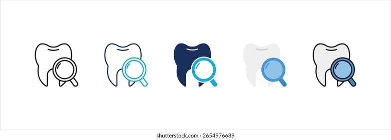 Conjunto de ícones de vários estilos do Dental Checkup