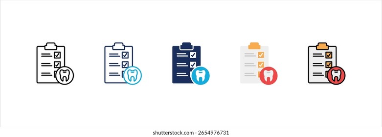 Dental Checkup Multi Style Icon Set