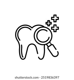 Dental Checkup Outline Icon, Vector illustration