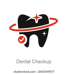 Diseño de concepto de icono de Vector de revisión dental