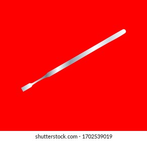 Dental chisel on a red background