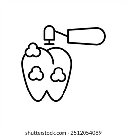 ícone de limpeza dental com fundo branco vetor ilustração stock