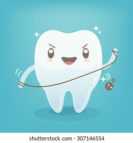 Dental Cleaning - Dental Floss make teeth clean from bacteria and tartar