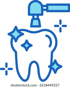 Dental Cleaning Icon Blue Vector Illustration
